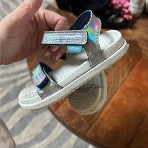 Native Kids Silver Sandals some year size 6